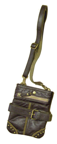 Zip Pouch bag - brown