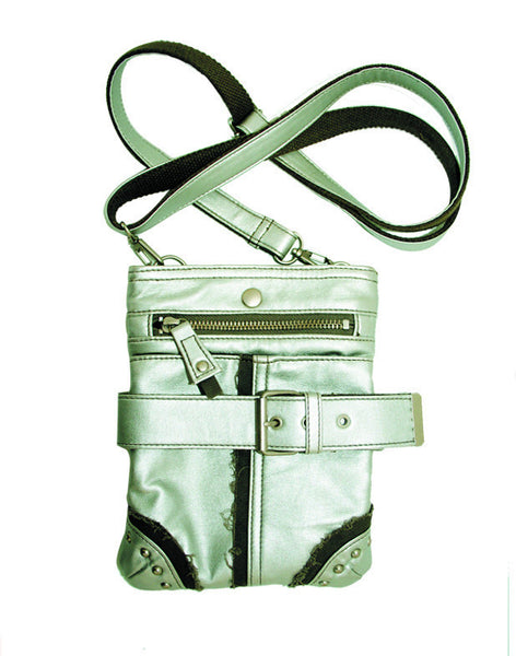 Zip Pouch Contrast bag - silver