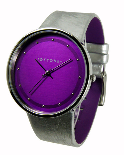 Barbarella watch - purple-with-silver