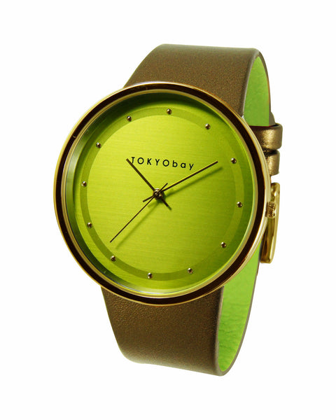 Barbarella watch - green-with-gold