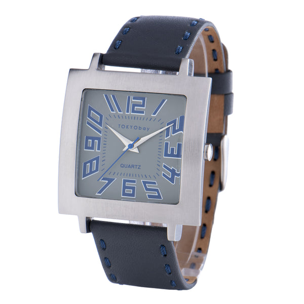 Tram Stitch watch - grey-with-blue