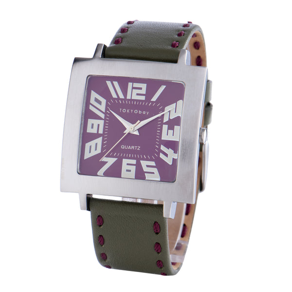 Tram Stitch watch - green-with-purple