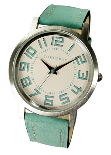 Track Large watch - turquoise-with-grey