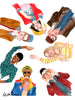 'Huddle' Print by Kevin Wada Illustration - 8x10
